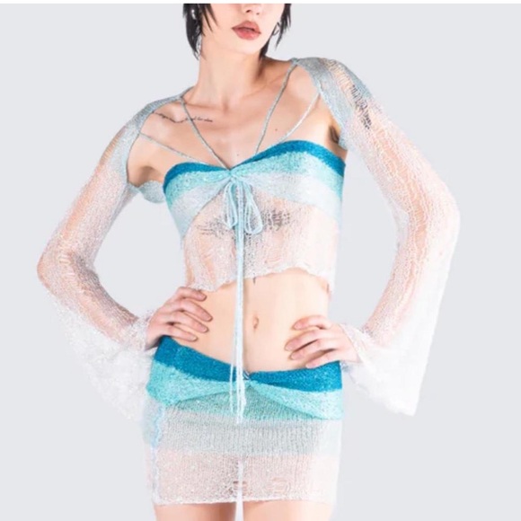 Finesse 3 piece crochet knit sequin set - Picture 1 of 4